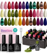Beetles Premium Gel Polish Collection – 36-Color Salon-Quality Set in Designer Gift Box with Base Coat and Three Top Coat Finishes
