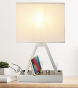 Briever Touch Control Table Lamp – Cozy Bedroom Decor Lamp in Gold Finish with Cream Linen Shade and USB Charging Hub