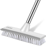 SetSail 2-in-1 Scrub Brush and Squeegee with Extendable 26.5–51 Inch Handle – Heavy Duty Tile and Grout Cleaner for Efficient Home Routine