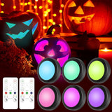 Yiliaw Round Puck Lights – Simple Battery Powered Lighting for Minimalist Bedrooms and Hallways, 16 Colors