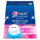 Crest 3D Whitestrips Sensitive + LED Light – Nightly Self-Care Teeth Whitening Ritual