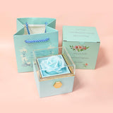 Eternal Rose Ring Box – Clean-Lined Forever Rose Organizer, Neutral-Tone Hidden Drawer for the Uncluttered Vanity