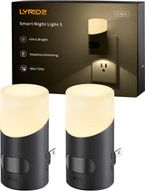 Lyridz LED Night Light – Calming Warm Amber Plug-in Light for Bedtime Routine and Wind Down, Dimmable 2 Pack