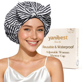 Yanibest Shower Cap for Women – Compact Travel Shower Essential, Reusable Waterproof Hair Protector for Hotel Gym