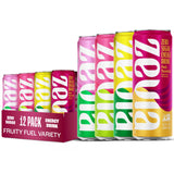 Zevia Zero Sugar Energy Drink Fruity Fuel Variety – Sustained Focus Fuel for Long Home Office Work Sessions, 12 oz Cans (12-Pack)