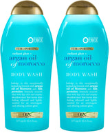 OGX Radiant Glow Argan Oil Body Wash – Affordable Mother's Day Pampering Gift for Women, 19.5 fl oz Sulfate-Free 2-Pack