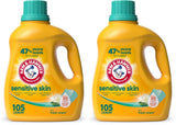 ARM & HAMMER Sensitive Skin Laundry Detergent – Family-Safe Wash for Nursery and Kids' Bedding, 105 fl oz