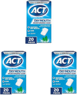 ACT Dry Mouth Gum – On-the-Go Chew for Car Cup Holder Dry Mouth Relief, Sugar Free Xylitol