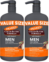 Palmer's Cocoa Butter Formula Men's 3-in-1 Lotion for a Clutter-Free Vanity, One Bottle Replaces Three Grooming Products