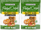 Snack Factory Pretzel Crisps Original Non-GMO 14 oz Party Size Bag for Kids Lunchbox and After School Snacks
