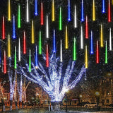 Joomer Falling Icicle Lights – All-Weather Outdoor Christmas Decor for Roofline, Eaves & Yard Trees, IP44 Waterproof