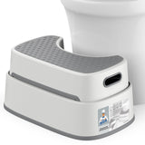 MR.SIGA Bathroom Step Stool – Less-Is-More Storage Solution for Small En-Suite Bathrooms, Off-White and Dark Gray