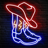 Kavaas Cowboy Boot Neon Sign – Child-Safe Western Decor for Toddler's Bedroom, Noise-Free Flicker-Free LED Neon Sign with On/Off Switch