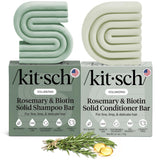 Kitsch Rosemary & Biotin Solid Shampoo and Conditioner Bars – Intentional Bathroom Upgrade, Waste-Free Daily Ritual