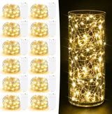 LUMIO Mini Twinkle Lights 7ft – Warm White 20 LED String Lights for Mason Jar Centerpieces, Fireplace Mantel and Dining Table Ambiance