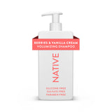 Native Volumizing Shampoo Berries & Vanilla Cream 16.5 fl Oz – Clean Ingredient Volumizing Wash for an Uncluttered Shower Shelf