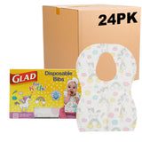 Glad for Kids Unicorn Disposable Paper Bibs, Practical Baby Shower Gift for New Parents and First Birthday Gift, 30 Count