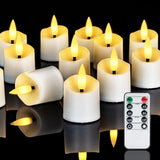 Homemory 12 Pack Flickering Battery Candles – Remote Control Timer Votives for Worry-Free Nighttime Ambiance in Nurseries, Hallways and Bedrooms