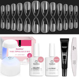 Beetles Gel Nail Tips 576Pcs Pre-shape Short Almond Etch-X Nail Tips – HEMA-Free, Low-Odor Self-Care Manicure for a Calmer At-Home Nail Routine