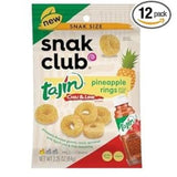 Snak Club Tajin Apple Rings Gummy Candy – Gym Bag and Travel Tote Snack, Portable Resealable Sweet-Spicy Gummies, 11 oz