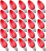 NETEHA C7 Clear LED Bulbs 6 Pack for Roofline and Porch String Lights, IP65 Waterproof Shatterproof Bulbs for Outdoor Holiday Decorating