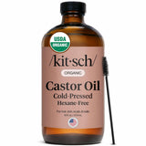 Kitsch Organic Castor Oil – Single Bottle Multi-Use Beauty Oil for Clean Bathroom Countertops and Capsule Routines
