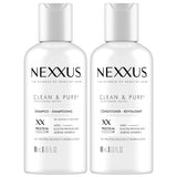 Nexxus Clean & Pure Travel Shampoo and Conditioner – Streamlined 3 Oz Duo for an Uncluttered Gym Bag and Carry-On