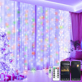 Brightown Smart Curtain Lights – Patio String Lights USB Powered, Portable Fairy Curtain for Outdoor Dining