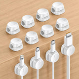 Lamicall 1s Lock Spring Cable Clips - Productivity Desk Organizer for Home Office and Study Space, Adhesive Wire Holder, 8-Pack, White