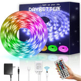 DAYBETTER RGB LED Strip Lights – 32.8ft Mood Lighting for Behind TV, Cabinets, and Living Room Walls