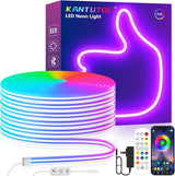 LotusLamp RGB Neon Rope Light Birthday Gift for Her, Music Sync LED Strip with App & Remote for Bedroom Decor