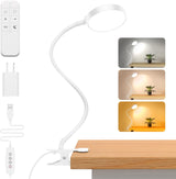 Glocusent Flicker-Free Clip-On Reading Light for Bed – Eye-Caring Warm LED Lamp with Nightlight for Wind-Down Routine