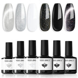 modelones Cat Eye Gel Nail Polish Set – Iridescent Mermaid Gift for Women and Teen Girls, 6 Color Shimmer Pearl Magnetic Manicure Kit