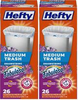 Hefty Medium Trash Bags with Fabuloso Scent, 8 Gallon 26 Count – Distraction-Free Bin Liner for Study Desk and Online Class Corner