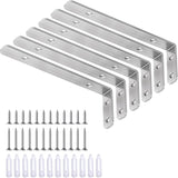 LSK Floating Shelf Brackets for Home Office Wall Storage — Sturdy Steel, 42 lb Load, Matte Black, 6-Pack