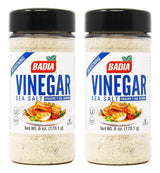 Badia Vinegar & Sea Salt 6 oz Shaker – Mild Tangy Salt Sprinkle Kids Love on Popcorn, Fries, and Veggies