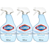 Clorox Free & Clear Multi-Surface Cleaner – Nursery and High Chair Safe Cleaning Spray, 32 oz, Pack of 3