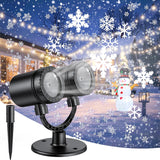 MuliVid Double-Head Snowfall Projector – Portable Outdoor Christmas Light for Camping, Backyard Parties, and Patio Ambiance