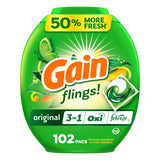 Gain Flings Laundry Detergent Pacs for Bedroom Linen Care, All Day Scent, 4-in-1
