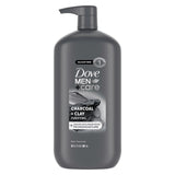 Dove Men+Care Charcoal + Clay 2-in-1 Scrub – Streamlined Body and Face Wash for Men with Clean Bathroom Aesthetic