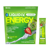 Liquid I.V.® Sugar-Free + Energy Hydration Multiplier for Focused Home Office and Remote Work Sessions, Strawberry Kiwi Electrolyte Powder Drink Mix