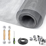 King&Charles Screen Replacement Kit – 48x118 Charcoal Fiberglass Mesh for Cozy Bedroom Windows, Tidy Interior Aesthetic