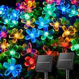 Brightown Solar Cherry Blossom String Lights – Clean White & Warm White Outdoor Lighting, No Wiring Required