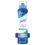 Secret Clinical Strength Dry Spray Antiperspirant for Women – Patio and Trail Ready 72hr Sweat Defense, 3.8 oz