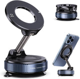 Vacuum Magnetic Suction Phone Holder – Heat-Resistant Magnetic Car Phone Mount for Hot and Cold Climates, Black