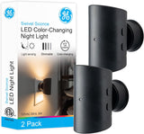 GE Vintage LED Night Light – Nursery Ambient Glow 2 Pack, Cool-to-Touch Plug-in for Overnight Diaper Changes and Feedings