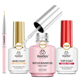 Beetles No Wipe Gel Top Coat 2 Pack – Display Worthy Bottles for a Cozy Vanity Corner Aesthetic