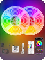 Neon Rope Lights 32.8ft Smart Ambient Lighting – Living Room Aesthetic with 16 Colors, Remote & App, Bendable LED Strip
