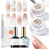 modelones Gel Top Coat and Base Set – Quick Dry At Home Manicure for Home Office Breaks, Soak Off Acid Free No Wipe Gel Polish