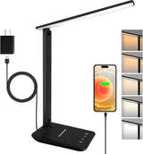 shinelife Dimmable LED Desk Lamp – Focus Light for Work-from-Home Desk with USB Charging and Touch Controls